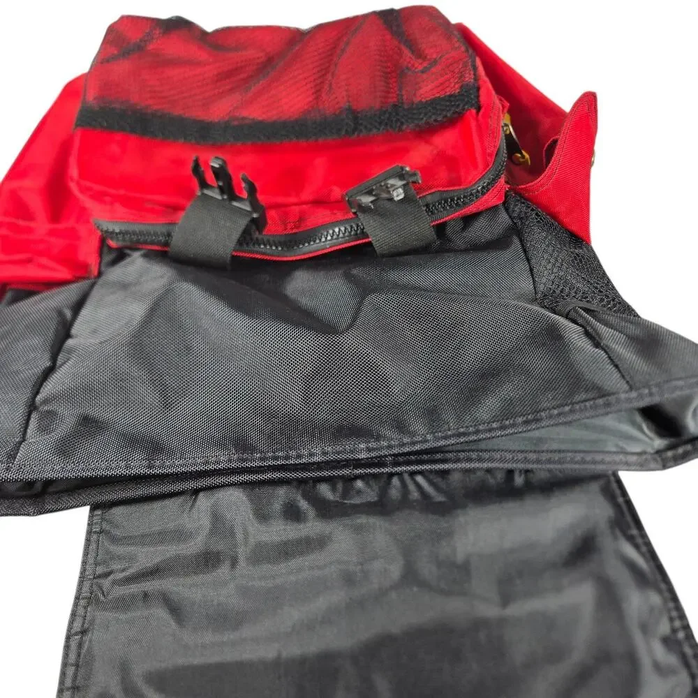 Vintage Marlboro Backpack Red Black‎ Buckle Flap Daypack Padded Back Spellout